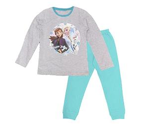 TDP Textiles Frozen Girls Official Licensed Pyjamas Cotton Full Length Pjs Set Toddler…, Grey/Blue