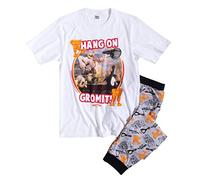 TDP Textiles Mens Wallace and Gromit Pyjamas White/Off White