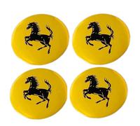 TDQTVH 4 Pcs Car Wheel Center Covers Sticker for Ferrari Roma Portofino 56MM Wheel Cap Sticker Wheel Hub Caps Sticker Center Hub Caps Sticker,Yellow