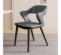 Tdsmyxgs Backrest Dining Chair, Imitation Leather Lounge Chair With Padded Armrests, Suitable For Cafe, Kitchen, Dressing Table, Living Room, Bedroom, Reception Room, Office(Dark gray)