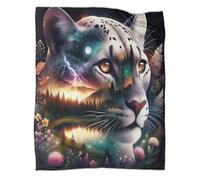 TDSNKAVHB Black PantherThrow Blanket 3D Flannel ForestTravelling Camping for Kids & Adults Warm Blankets Suitable for All Seasons40x50inch(100x130cm)