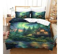 TDSNKAVHB Northern Lights3D Printing Duvet Cover Bedding Set Microfiber Soft WonderHidden Zipper And Pillow Shams for Kids AdultSingle（140x200cm）