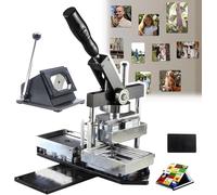 TDSYOCG 80x53 mm / 90x65 mm Magnet Maker Machine Kit, DIY Fridge Magnet Making Machine, DIY Photo Fridge Magnet Machine Kit, with Magnet Press Machine + Paper Cutter + 100 Sets Cardboard Supplies