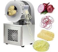TDSYOCG Commercial Electric Vegetable Slicer & Chopper Machine, Stainless Steel Shredder for Cabbage, Potato, Tomato, 2.3mm/3mm/4mm/6mm Width Available, Large Feed Port for High-Efficiency Processing