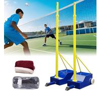 TDSYOCG Complete Volleyball & Badminton Net Package | with Adjustable Height & Wheels | Heavy Duty Outdoor Volleyball Net Set | Portable for Backyard, Indoor Court, Training, Team Practice