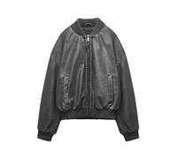 Tdvcpmkk Bomber Jacket Women's Short Faux Leather Jacket Women's Turtle Collar PU Leather Coat, Black, S