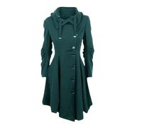 Tdvcpmkk Women's Coat And Trench Coat Long Slim Fit, Asymmetrical Lapel Buttoned Elegant Coat, En8, 3XL