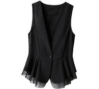 Tdvcpmkk Women's Spring And Autumn Suit Vest Jacket Chiffon Sleeveless Cardigan Thin Top Large Size Vest