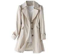 Tdvcpmkk Women's Trench Coat Long Single Breasted Slim Fit Coat Women's Fashion Long Sleeve Trench Coat, Beige, XXL