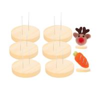 Tdyatocept 6Pcs Double Steel Needle Rag Doll Holders Steel Needle Crochet Doll Stands Needle Felting Doll Display Holders with Base