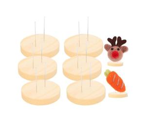 Tdyatocept 6Pcs Double Steel Needle Rag Doll Holders Steel Needle Crochet Doll Stands Needle Felting Doll Display Holders with Base