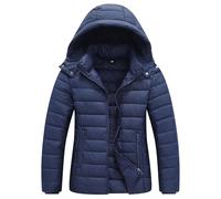 TDYPCI Women's Waterproof Puffer Jacket Quilted Warm Winter Coat Ultra Light Weight Short Down Jacket, Deep Blue, Large