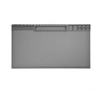 TE-612 Heat Resistant Silicone Soldering Mat, Non-Slip Work Mat 38 x 21 cm for Electronics Repair, Soldering Station Accessories, Grey