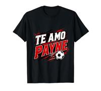 TE AMO Payne - No Payne No Gain Soccer Graphic Fan Design Value Graphic T-Shirt, Men, Black, M