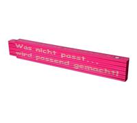 TE-Trend 2 m Folding Ruler Pink Personalised Ruler Women Laser Engraving Scale Saying Was nicht fitst... Will Be Matched Pink