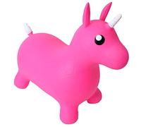 TE-Trend B-Ware Pink Unicorn Horse Toy Bouncy Horse Bouncy Ball Unicorn Horse to Sit on and Bounce with White Horn and Tail in Pink