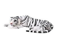 TE-Trend White Tiger Cuddly Toy XXL Plush Toy Lying Cat Large Cat Predator Cat Decorative Figure Gift Toy 70 cm Multicoloured