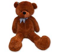 TE-Trend XXL Plush Bear 160 cm - Dark Brown Giant Teddy Bear with Bow - Fluffy Cuddly Toy for Children and Adults - Washable & EN71 Certified - German Dealer