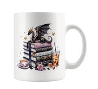 Tea and Dragons Forever Mug - Bookish Gift for Readers - Literary Mug - Gift for Bookworms - Teacher Gift - Romantasy Book Present - Secret Santa - Fantasy Reader - Dragons