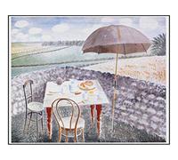 Tea at Furlongs 1939 South Downs by Eric Ravilious - vintage artwork, 23X16" (A2) Reproduction Poster Print