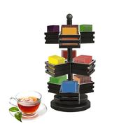 Tea Bag Holder - 360° Rotating Tea Bag Rack, 3-Tier 9-Compartment Storage Chest | Teabag Station Stand | for Home Kitchen Pantry Cafe Office Desk Countertop Bar Counter Kitchens and Offices