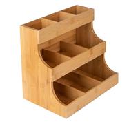 Tea Bag Holder Organizer, Wood Tea Box Containers Rack, 3 Tiers Station Wooden Rack for Kitchen Women Pantry Home Display Workplace Men Countertop Chest