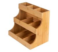 Tea Bag Holder - Wooden Step Organiser, Acrylic Display Rack, Stackable Storage Solution with Tea Chest Arrangement Worktop Cabinet Setup Coffee Station Organiser Pantry Kitchen