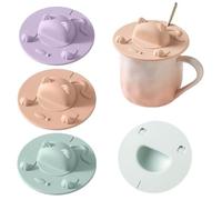 Tea Bag Mug Topper,3PC Cute Cat-Designed Cup Silicone Cup Covers,4In Silicone Tea Bag Holder & Squeezer with TeaBag Holder Mug Lid,Dishwasher Safe,for Coffee Milk Teas