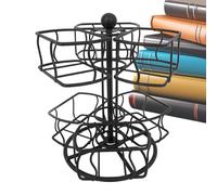 Tea Bag Organizer Carousel,6-Compartment Rotating Metal 2-Tier Organizer - Coffee Creamer Sugar Basket Holder | for Apartment Home Office Kitchen Counter Cabinet