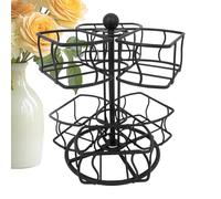 Tea Bag Organizer Carousel | 6-Compartment Rotating Metal 2-Tier Organizer - Coffee Creamer Sugar Basket Holder,for Apartment Home Office Kitchen Counter Cabinet