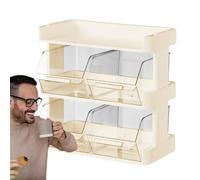 Tea Bag Organizer - Large Capacity Tea Holder, Tiered Kitchen Counter Storage, Displays Coffee Pods Candy, Decluttering Pantry Solution, Beverage Station, Clear Acrylic Box