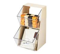 Tea Bag Organizer - Pet & Abs Material | 2-Tier Teabag Rack Counter Storage, Tea Packet Display Stand, Counter Organizer for Cabinets, Coffee Bars, Kitchens, Offices, Pantries, and Breakrooms