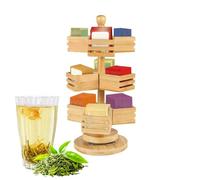 Tea Bag Organizer, Wooden Tea Organizers and Storage Box, Tea Bag Holder with Storage Tray, Tea Station Box Display Container Box for Countertop Kitchen, Black
