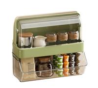 Tea Bag Shelf Organizer with Sanitary Cover Double Deck Construction Kitchen Countertop Storage Solution Desktop Tea Organizer Cover