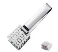Tea Bag Squeezer, Stainless Steel Tea Bag Holder, Effective Tea Tool for Easy Extraction, Tea Bag Strainer Clip, Tea Bag Tongs for Gripping Ice Cubes Tea Bags (15cm)