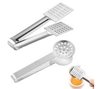 Tea Bag Squeezer Tongs,2PCS Teabag Squeezer Tool for Kitchen, Effective Tea Bag Holder,Stainless Steel Tea Tongs Strainer Clip for Gripping Loosing Leaf Tea Bags Ice Sugar Cubes (Silver, 15cm)