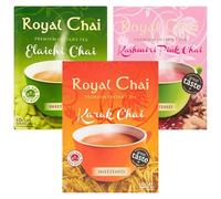 Tea Bags & Drinks Bundle with Royal Chai Elaichi Chai Sweetened 220g - 1Pack | Karak Chai Sweetened 200g - 1Pack | Kashmiri Pink Chai Sweetened 200g - 1Pack | Total - 3 Pack ((10 Cups) each of 1 Pack)