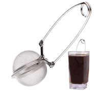 Tea Ball Strainer - Snap Lock Strainer, 4 Inch Large Stainless Steel Brewer, Durable Leaf Stiffener Accessories, Fine Mesh Tea Soaking Tool for Herb Coffee Cups, Cups, Pots, Black Green Chai