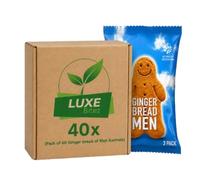 Tea Biscuit Portion Mini Packs | Perfect for On-The-Go Snacking, Office, Travel | Ginger Bread Men Flavour - 40 Packs (3 Biscuits In Each Portion) | Compatible for Hill By Luxe Bitez
