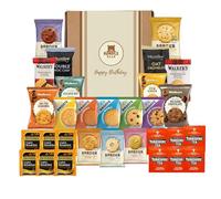 Tea & Biscuits Gift Set - Afternoon Tea Hamper with Assorted Biscuits & 12 Premium Tea Bags (Twinings & Yorkshire) - Gift Hamper for Women, Men & Couples - Thank You Hamper (Happy Birthday)