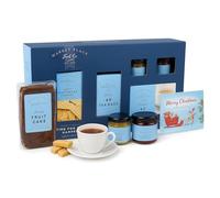 Tea & Biscuits Gift Set - Traditional Time For Tea Gift Hamper with Strawberry Jam, Lemon Curd, Brandy Fruit Cake & more 300g with Topline Card. Christmas Hamper Gifts for Couples & Stocking Fillers