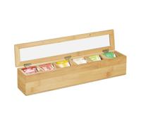 Tea box Natural Tea Organiser Bamboo Storage Box Lidded Tea Holder Lightweight