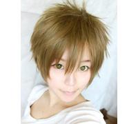 Tea Brown Tachibana Makoto Short Cosplay Anime Wig + Wig Cap Free as the picture