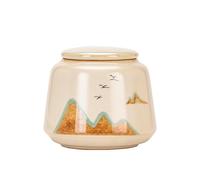 Tea Caddy Ceramic Tea Can Small Size Pu'er Red And Green Tea Can Household Storage Can Kitchen Tea Canisters