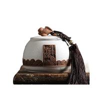 tea caddy Retro Rough Pottery Loose Tea Tin Tea Storage Tea Caddy Tea Canister Tea Storage Container Tins Jar with Airtight Lid and Lucky Goldfish Tassel Decoration, Can Keep Bulk Tea Tidy and Fresh c