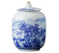 Tea Caddy Tea Canister Ceramic Large Airtight Can Household Storage Can Kitchen Canisters for Coffee, Tea, Spice and More Kitchen Tea Canisters(M)