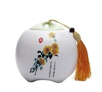 Tea Can Bulk Tea Storage Container Jar Ceramic Small Sealed Jar Home Kitchen Seasoning Storage Jar Chinese Tea Set Single Jar Storage Container(A)