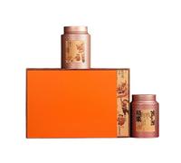 Tea Can Bulk Tea Storage Container Jar Kitchen Food Jar Sealed Jar Tin Can Retro Chinese Tea Set Double Jar Gift Box Set Storage Container(A)