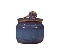 Tea Can Ceramic Handmade Lotus Pod Bulk Tea Storage Container Jar Household Small Sealed Jar Chinese Retro Single Jar Storage Container