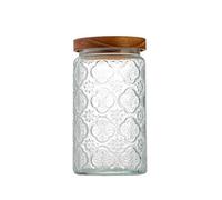 Tea Can Vintage Pattern Glass Sealed Jars Storage Jars Kitchen Household Dried Fruit Snacks Large Capacity Storage Jars Storage Container(B-900ml)
